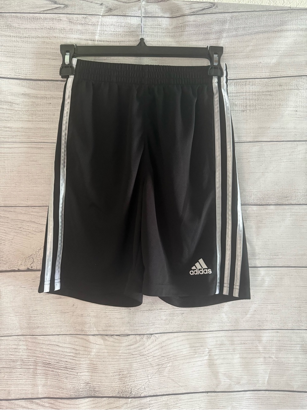 adidas Black Shorts with White Side Stripes